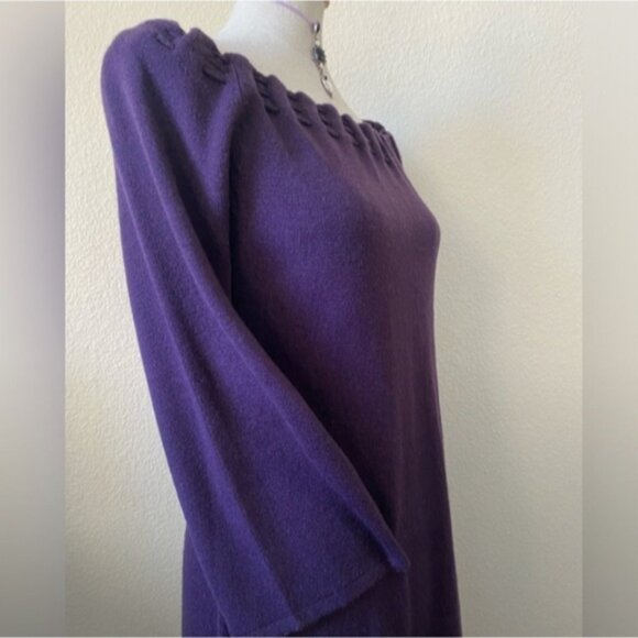 Connected Apparel Long Sleeve Purple Dress 100% Acrylic Size XL - Picture 3 of 5